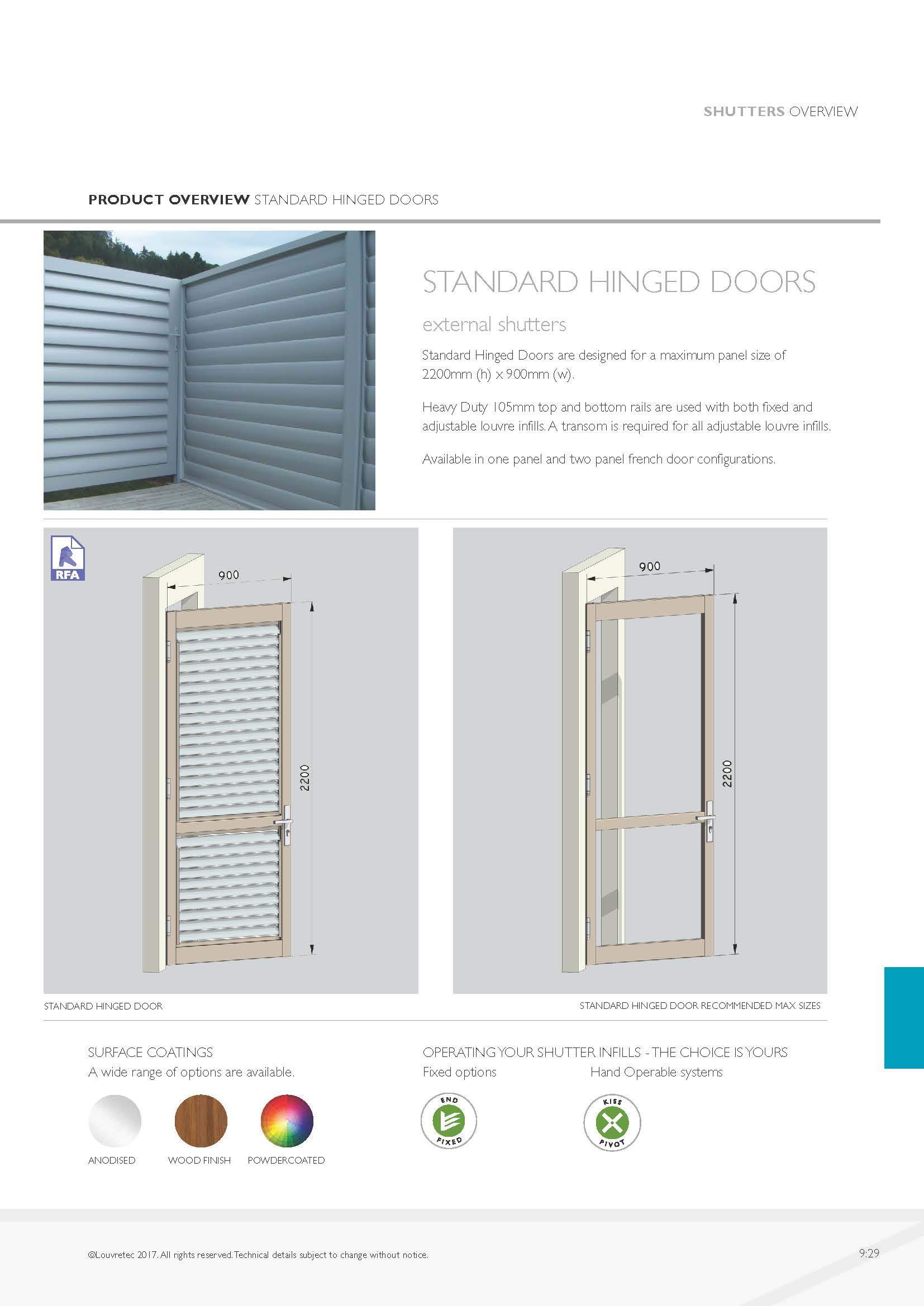 Standard Hinged Doors  9.29