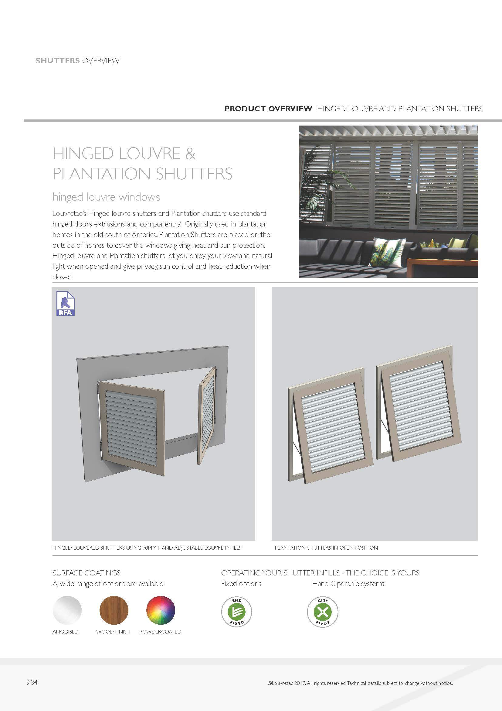 Hinged Louvre & Plantation Shutters | 9.34