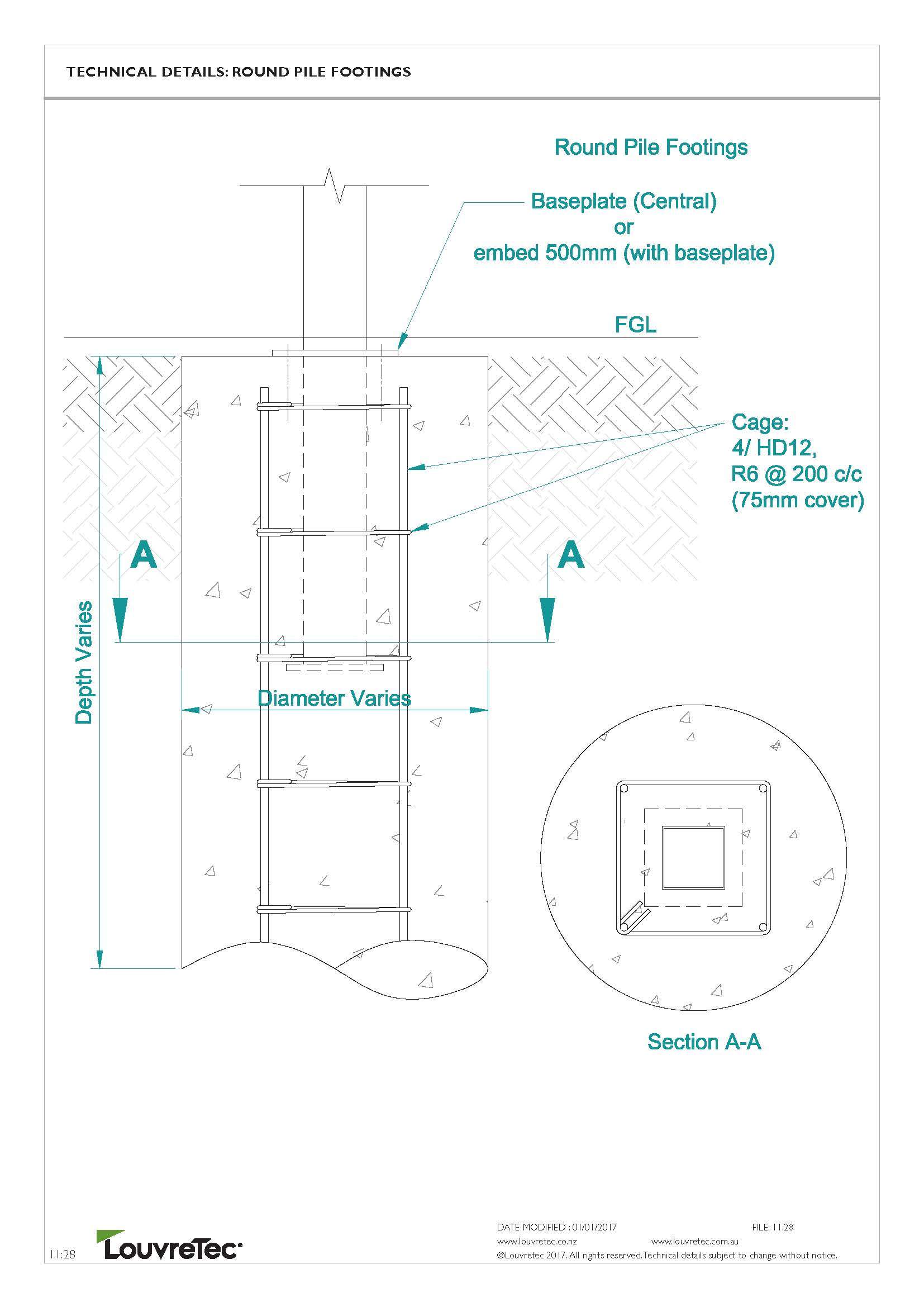 Round Pile Footings | 11.28