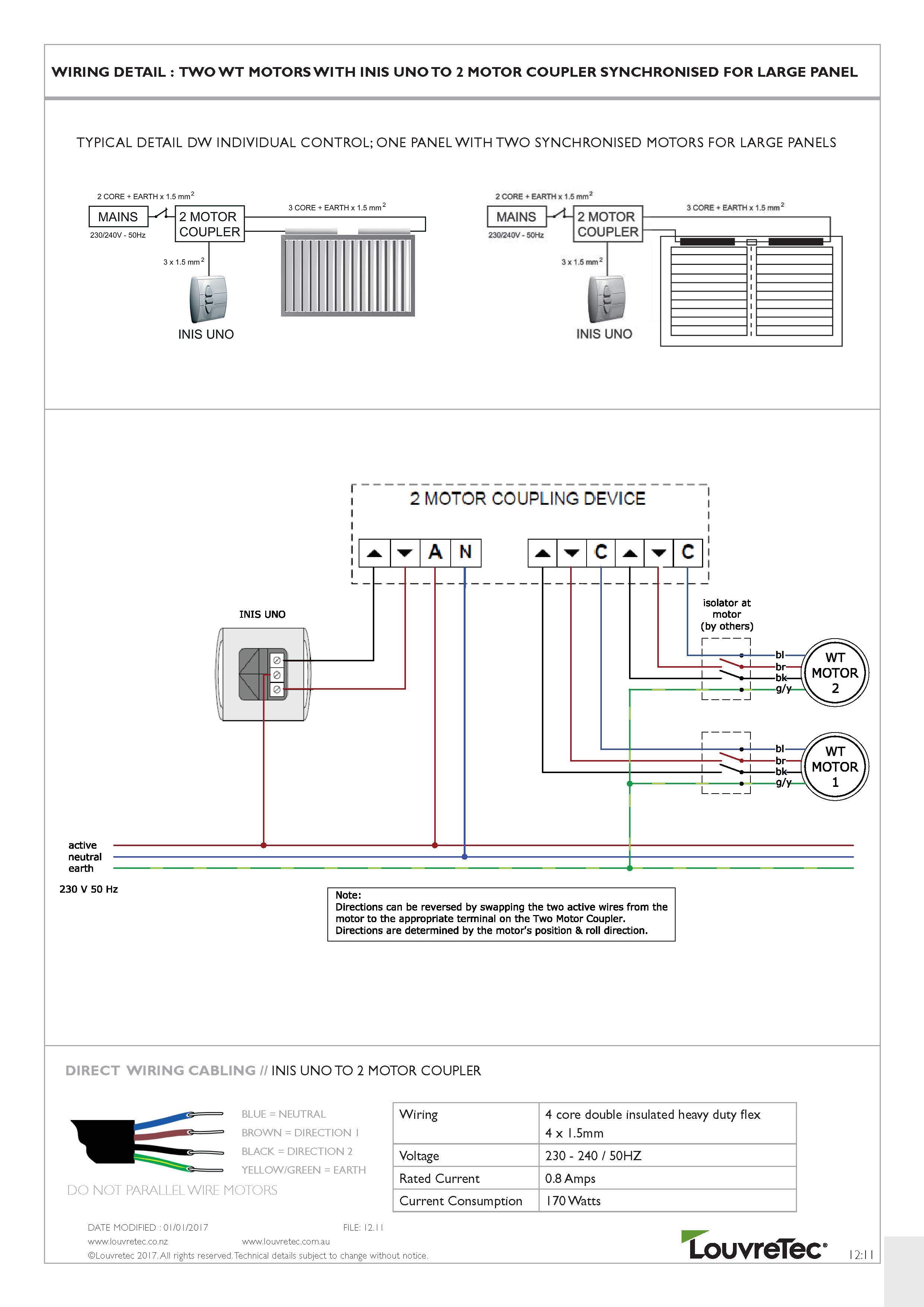 DW Individual Control 1 Panel with 2 Sync Motors | 12.11