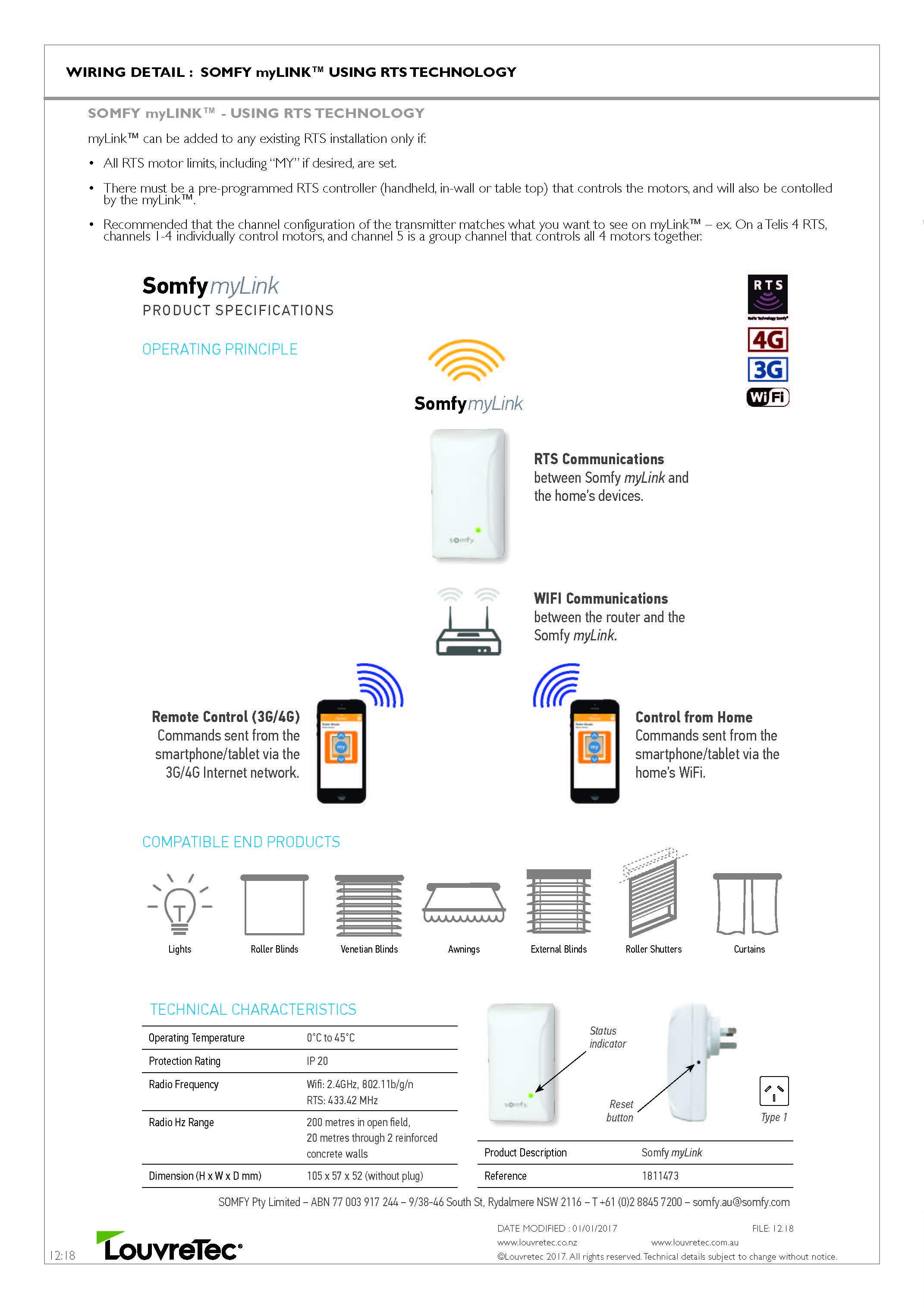 Somfy MyLink RTS Technology cont... | 12.18