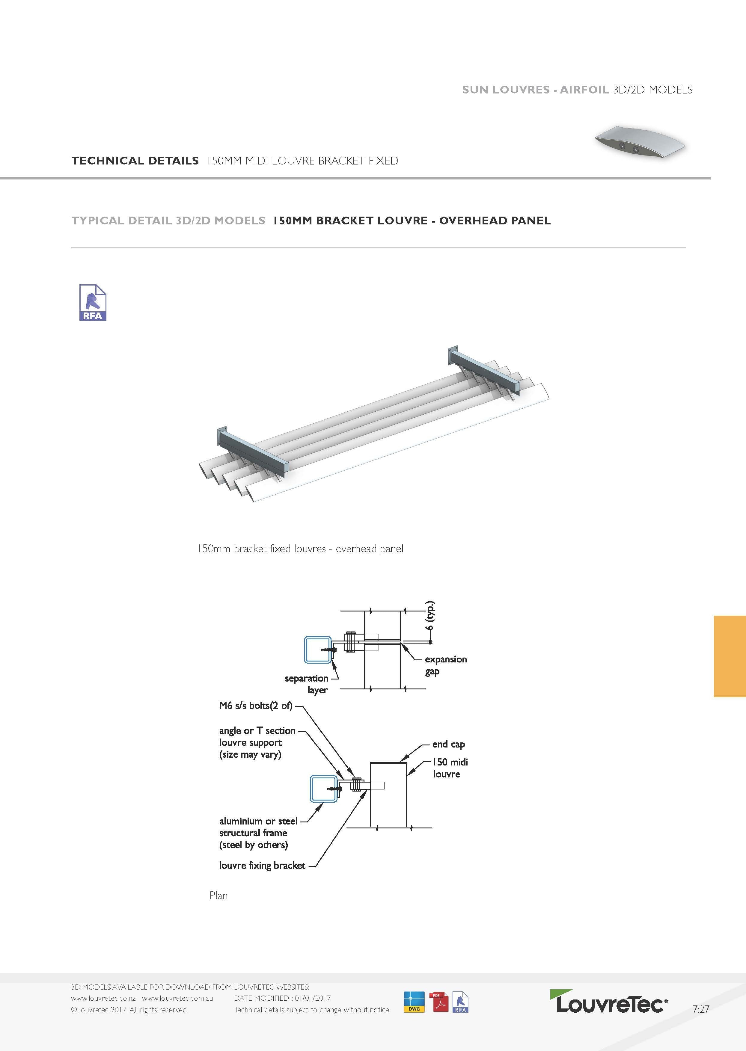 Bracket fixed Overhead panel  7.27