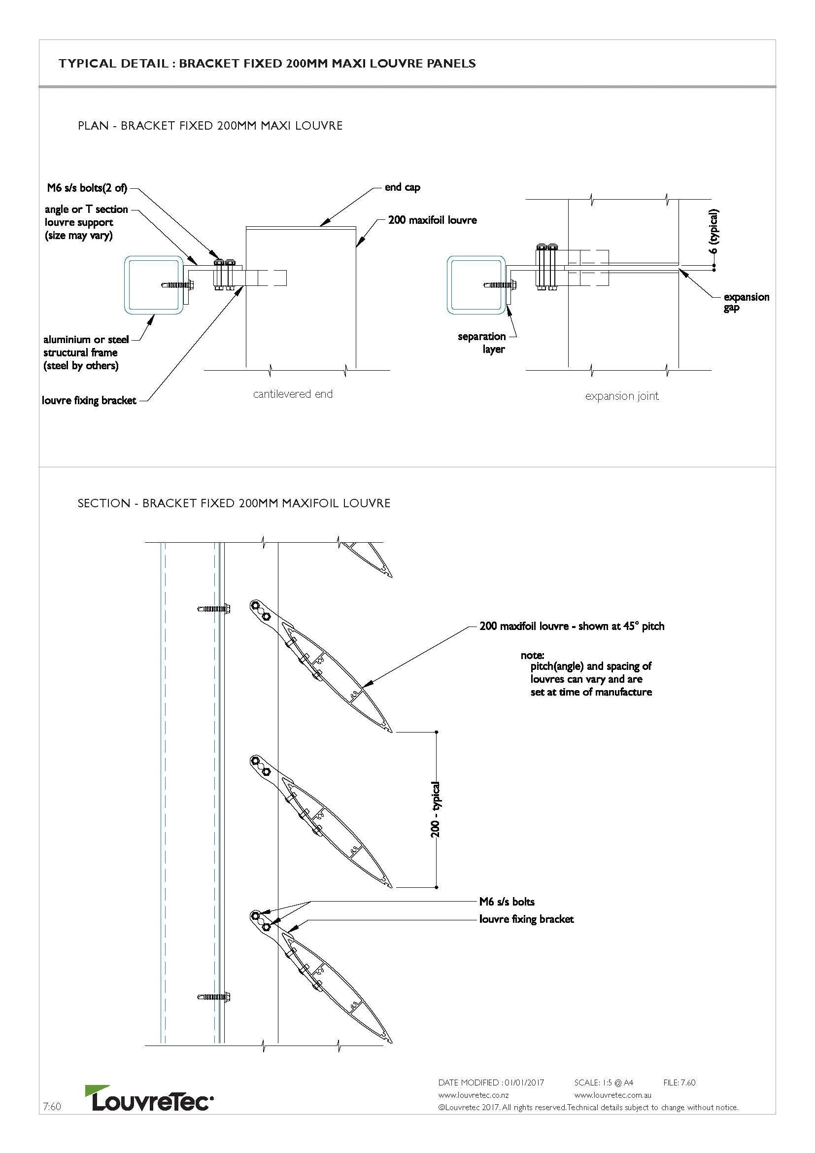 2D Bracket Fixed Panels 7.60