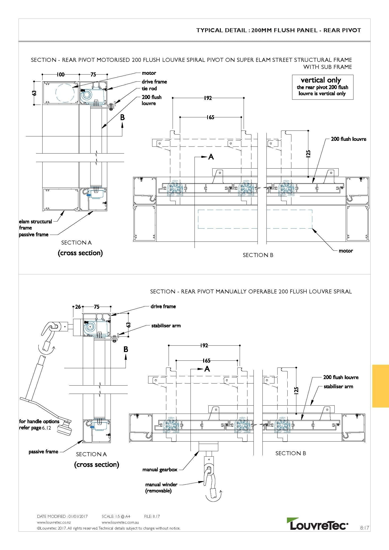 Rear Pivot Motorised & Hand Op. 8.17