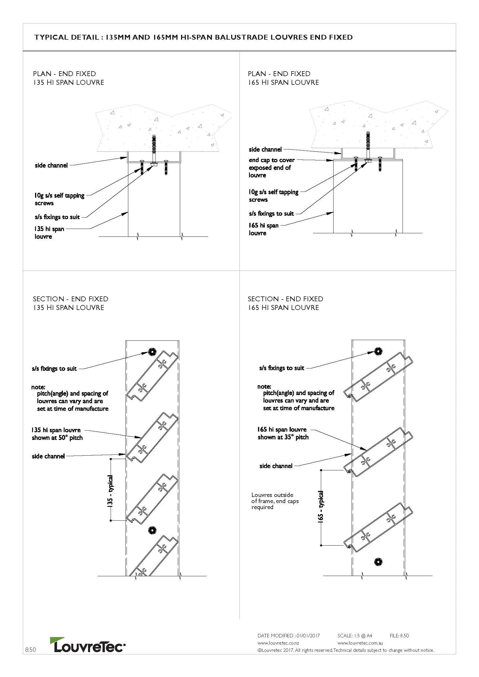 2D End Fixed panels 8.50
