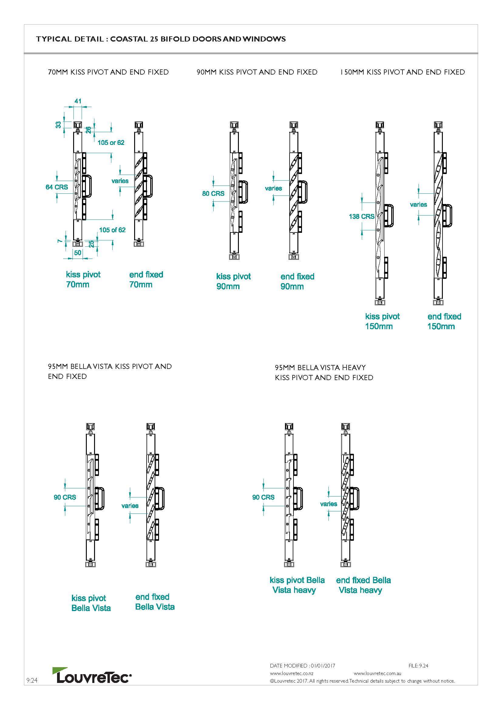Coastal 25 Bifolds Typical Detail  | 9.24