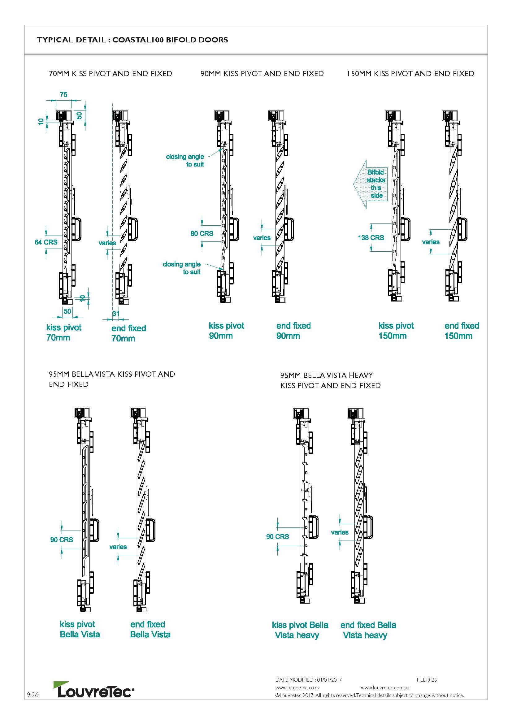 Coastal 100 Bifolds Typical Detail | 9.26
