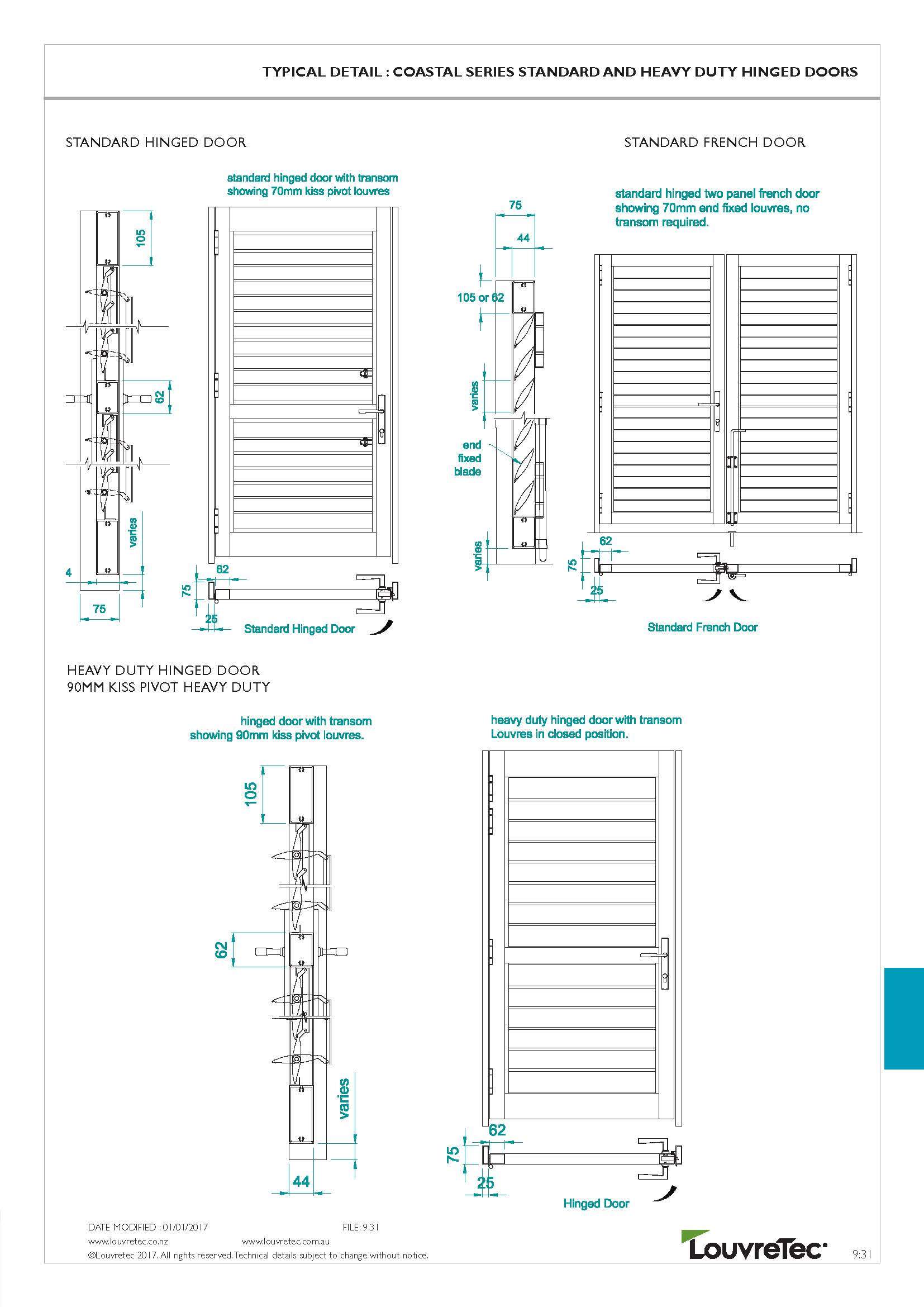 Standard & Heavy Duty Hinged Doors Typical Det|9.31