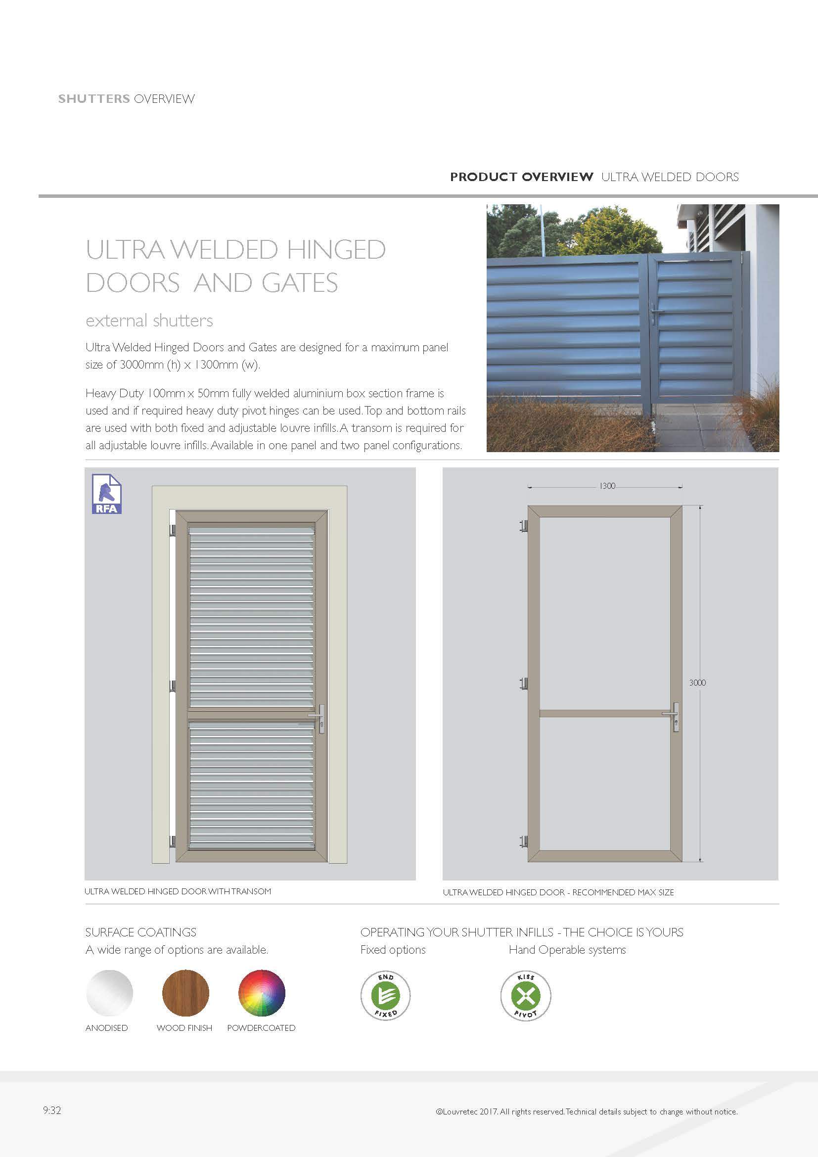 Ultra Welded Hinged Doors  9.32