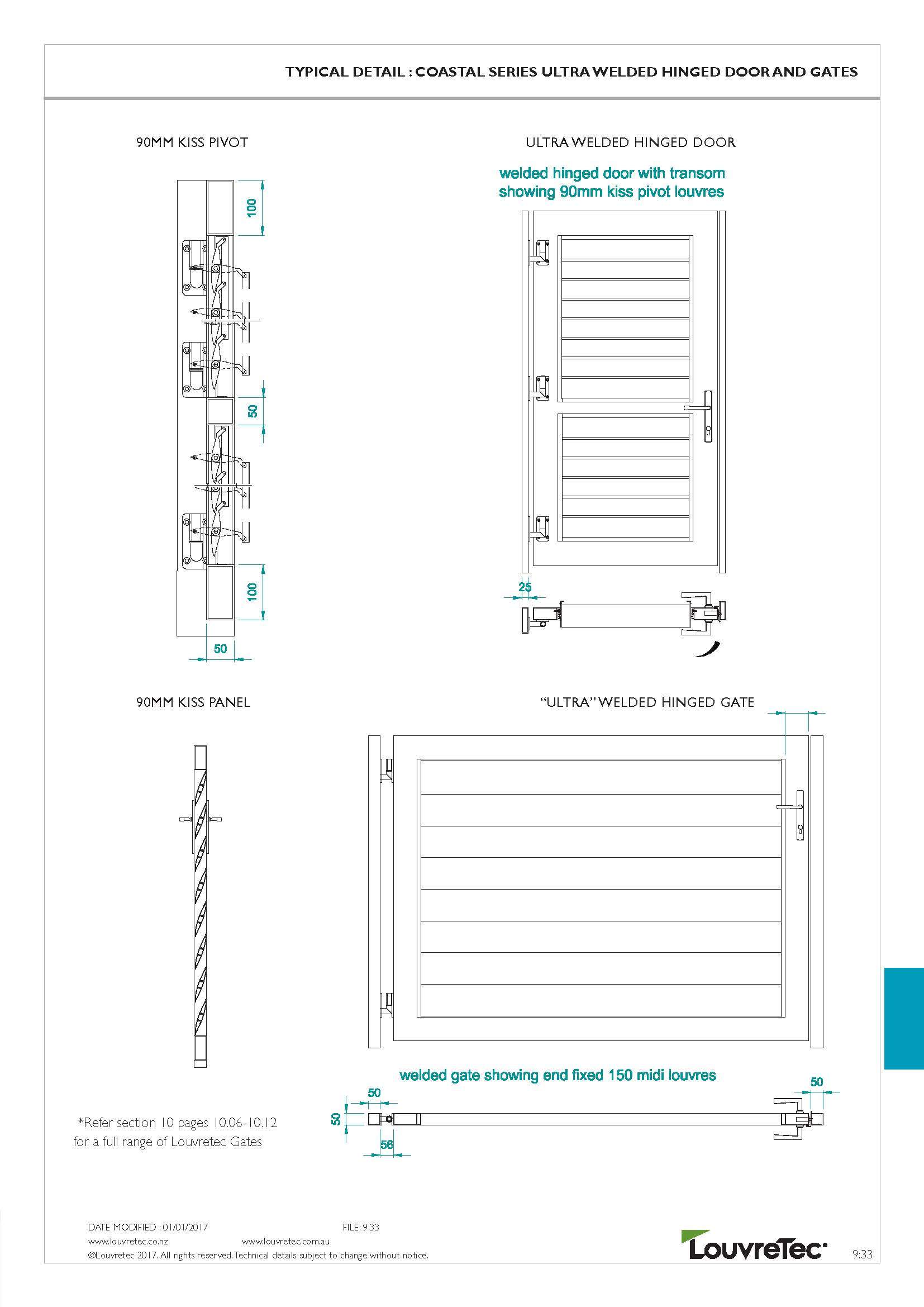 Ultra Welded Hinged Doors Typical Detail 9.33