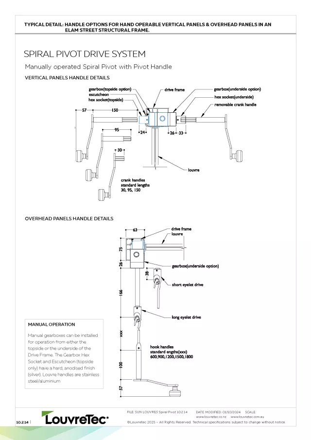 About Hand Operable Louvre Panels (Spiral Pivot) | DM Pg 10.2.14