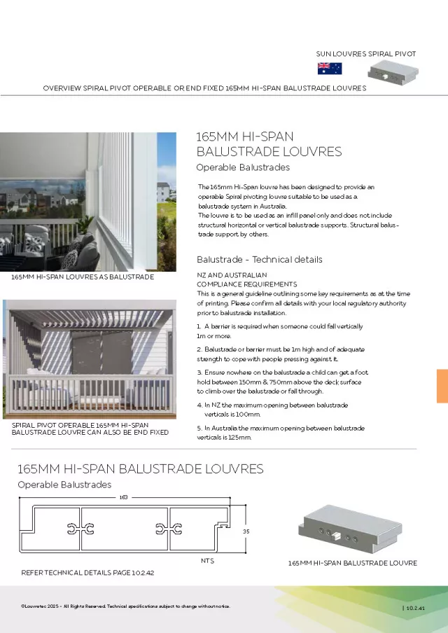 About Hi-Span Operable Louvre Balustrade Infills  (Spiral Pivot) 