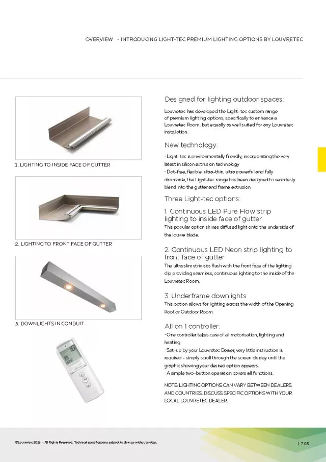 Lighting Options | DM 7.05