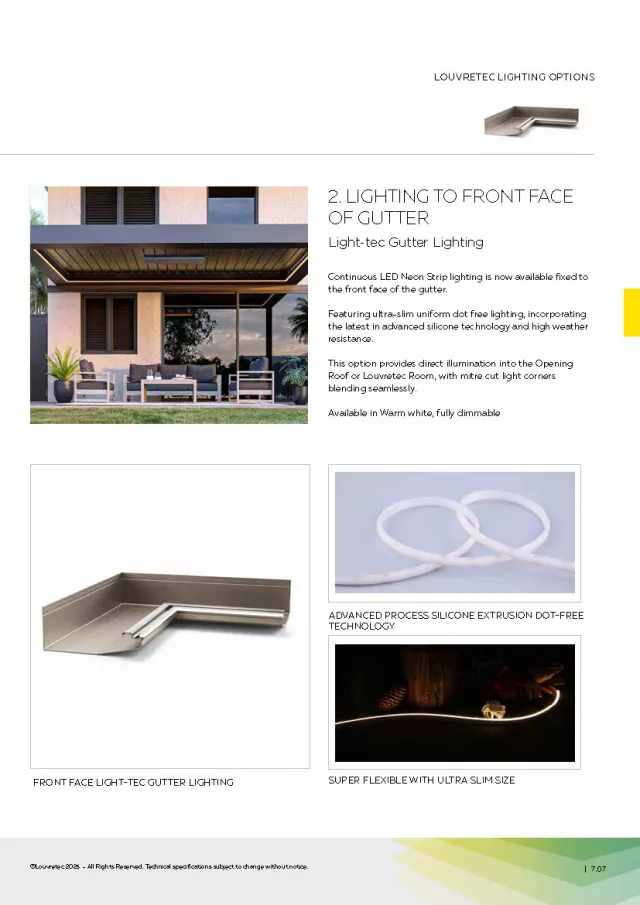 Lighting to Front Face of Gutter | DM 7.07