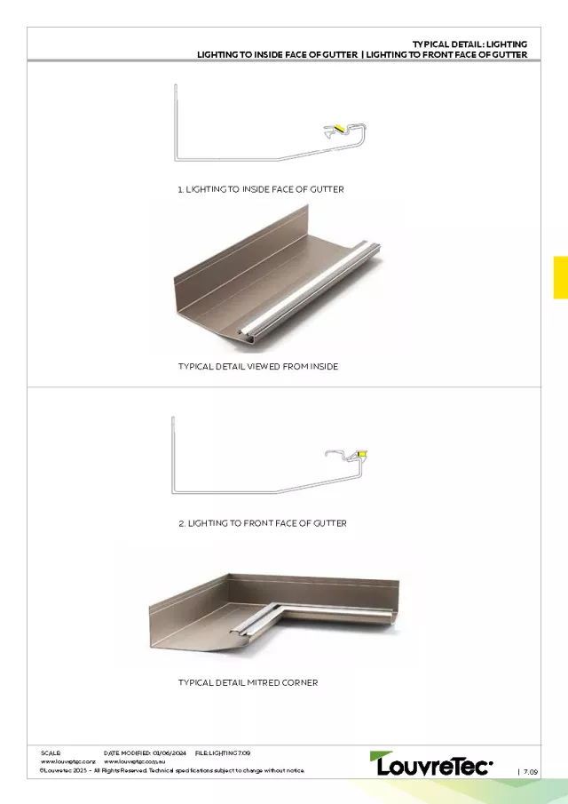 Typical Detail Lighting to Inside Face & Front Face of Gutter | DM 7.09