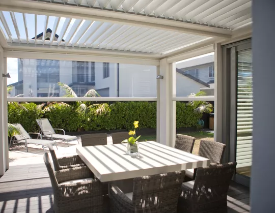 Louvretec Opening Roof and PVC Blinds